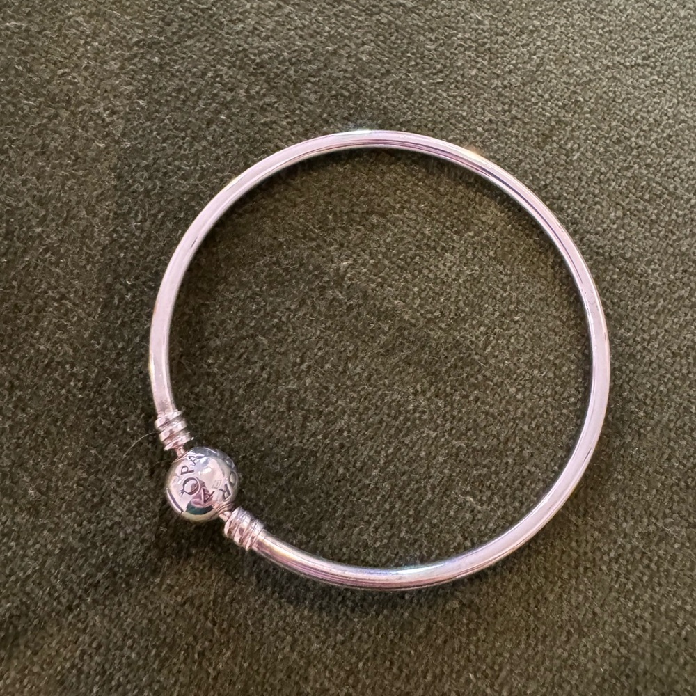 Pandora Silver Charm Bangle Bracelet Classic Design
